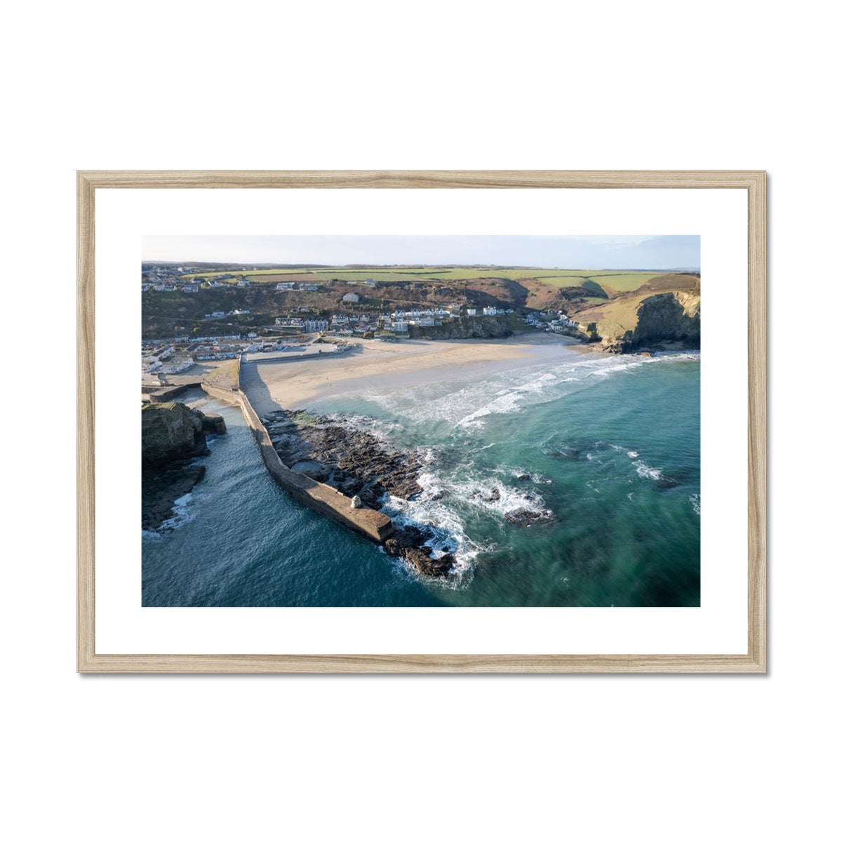 Portreath Beach View ~ Framed & Mounted Print