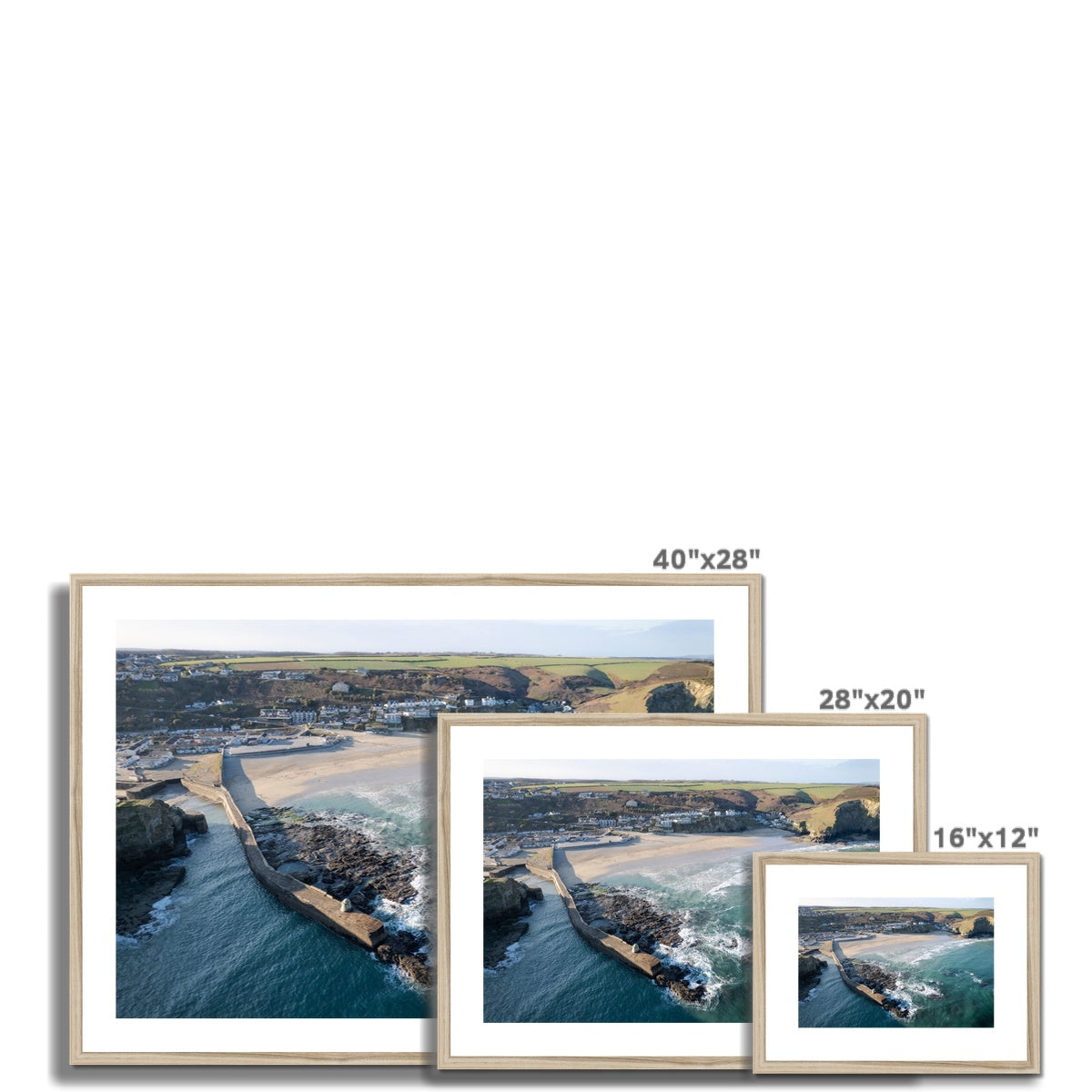 Portreath Beach View ~ Framed & Mounted Print