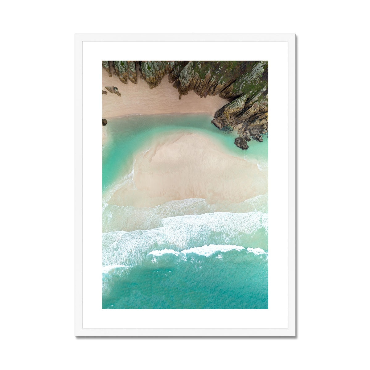 Pedn Vounder Top Down ~ Framed & Mounted Print