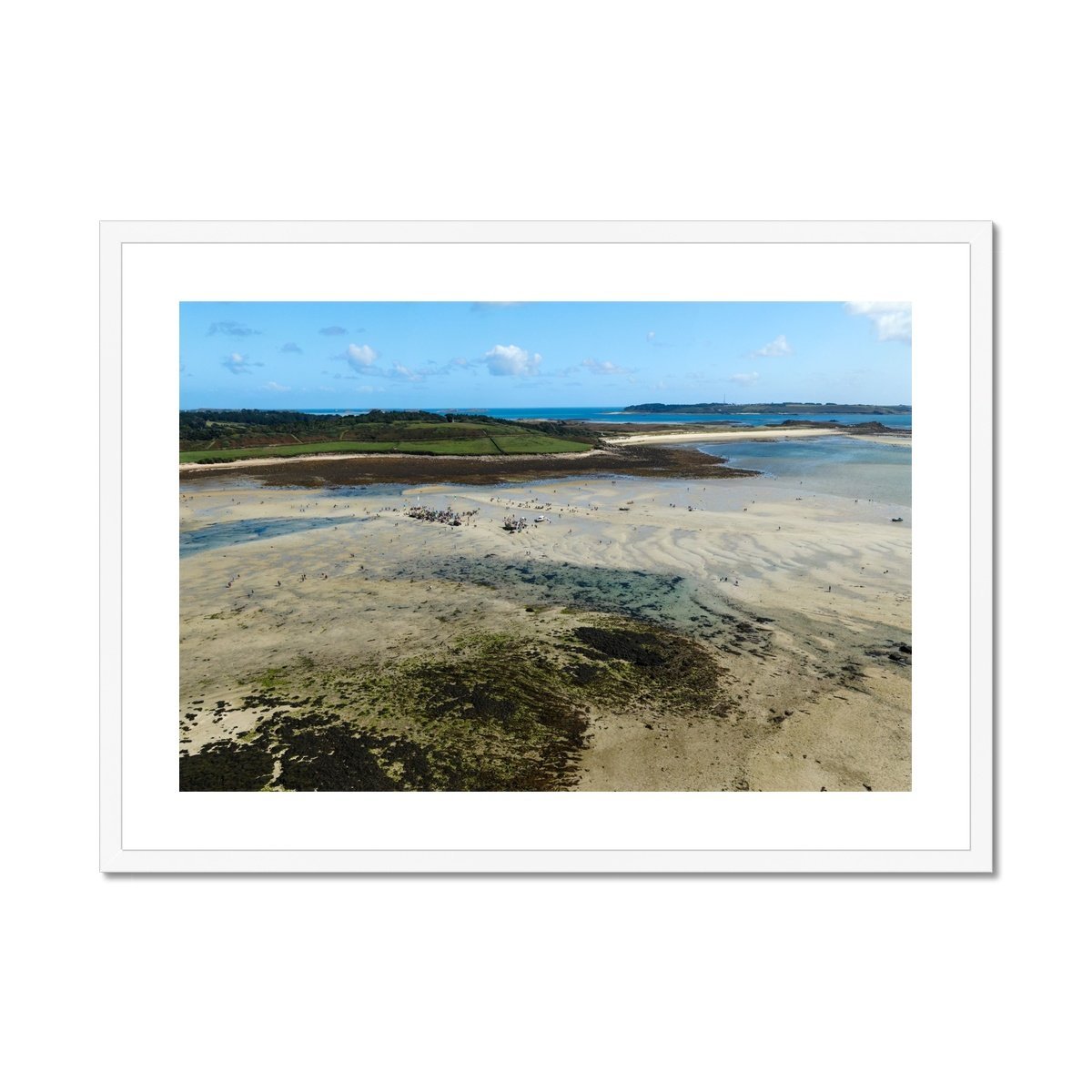 tresco low tide event white frame